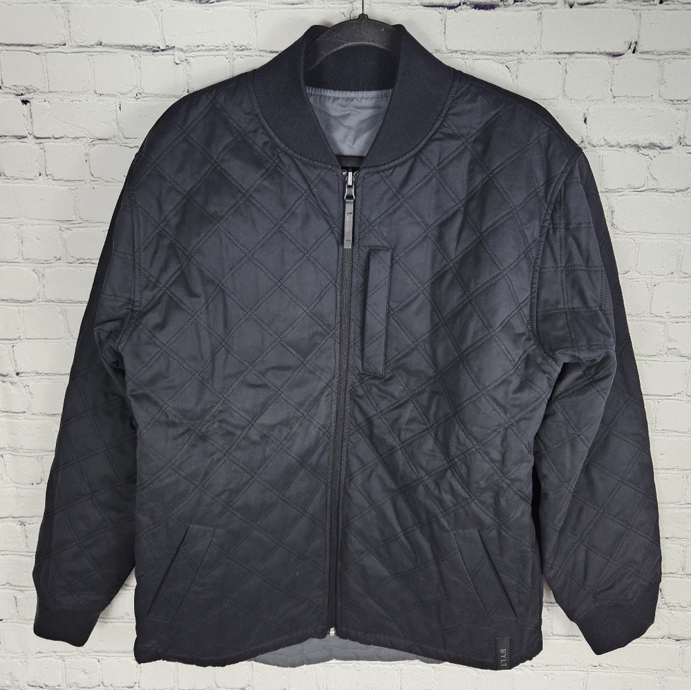 BYLT | Hi-Lo reversible quilted full zip bomber jacket